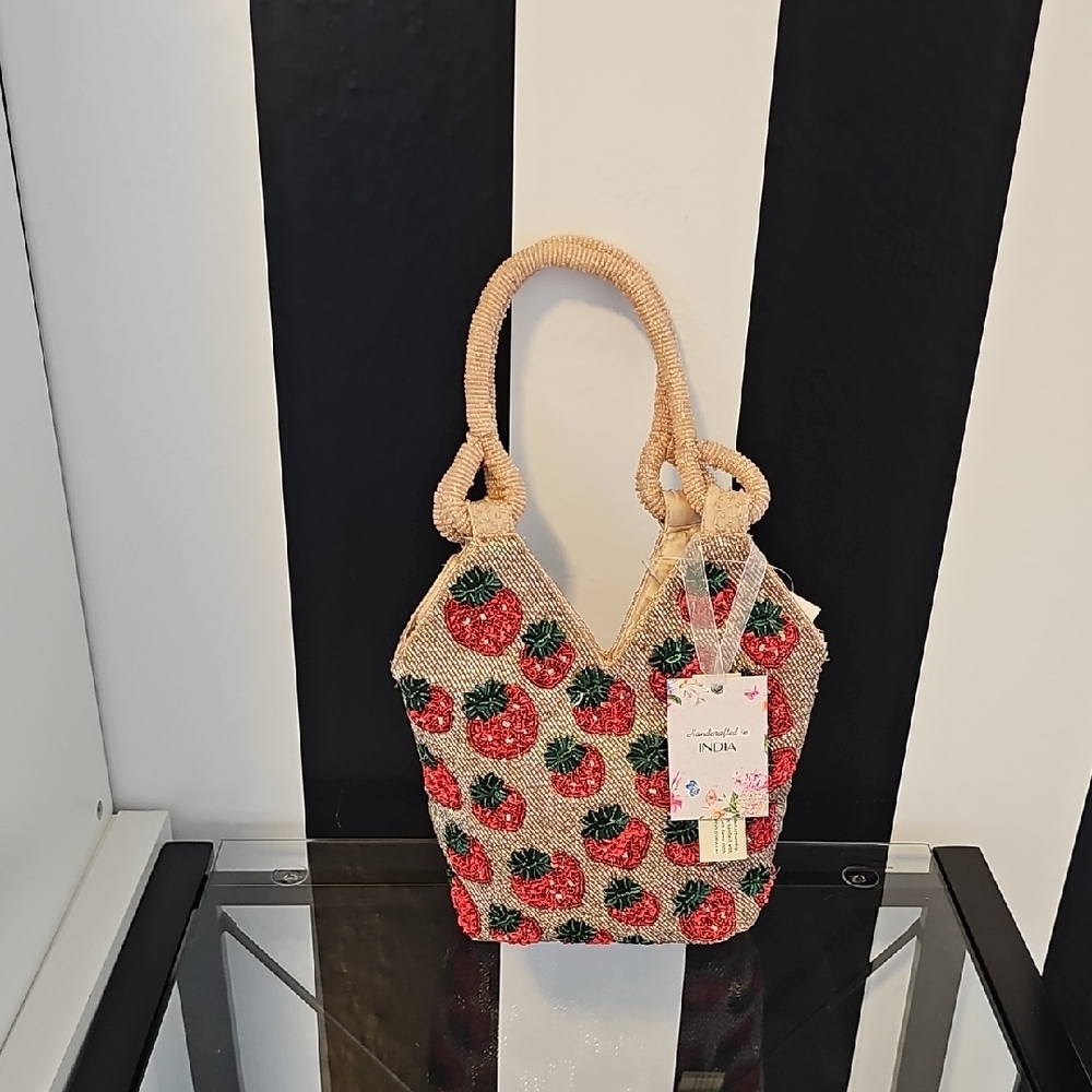 Strawberry Patterned Tote Bag